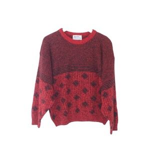 Martini Vintage Black and Red Knit Sweater Unisex Size‎ Small Medium Mens Womens